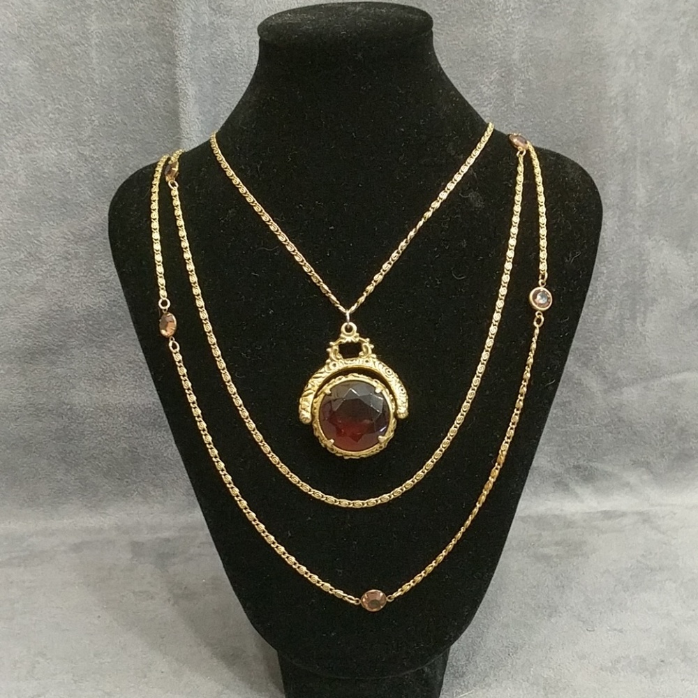 Vintage Goldette NY 3 strand necklace 1950s